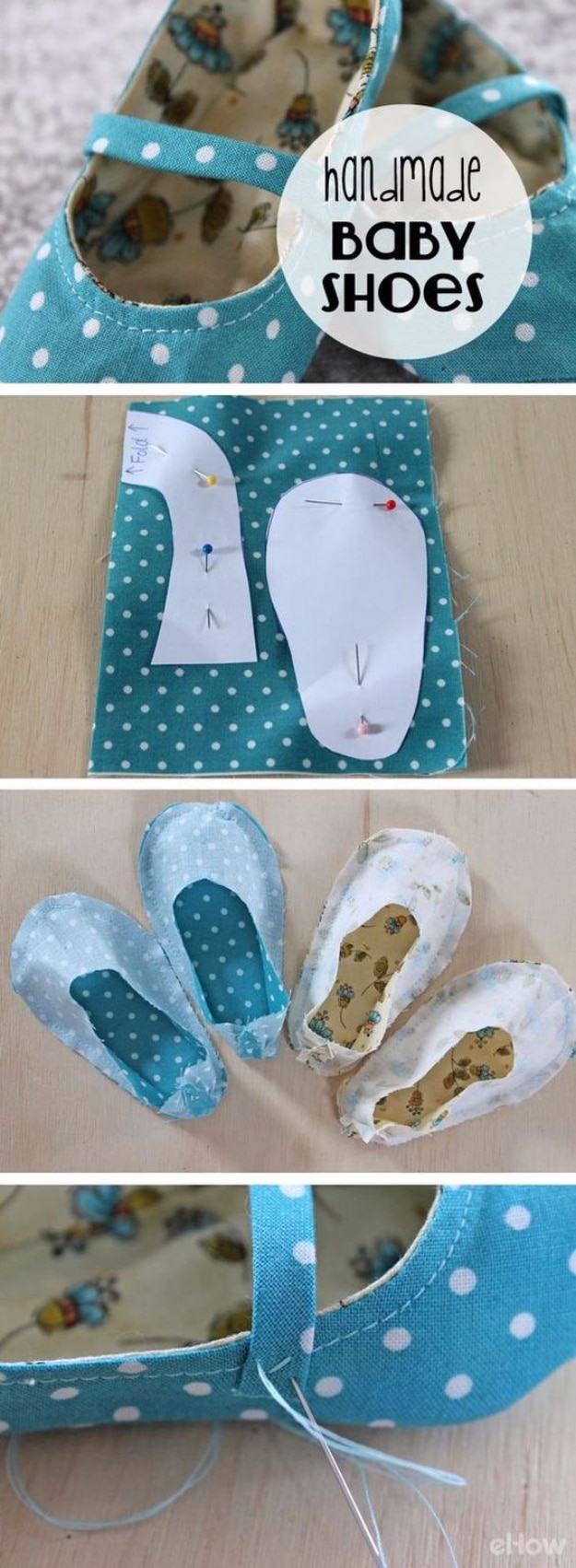 51 Things to Sew for Baby - Handmade Fabric Baby Shoes - Cool Gifts For Baby, Easy Things To Sew And Sell, Quick Things To Sew For Baby, Easy Baby Sewing Projects For Beginners, Baby Items To Sew And Sell #baby #diy #diygifts