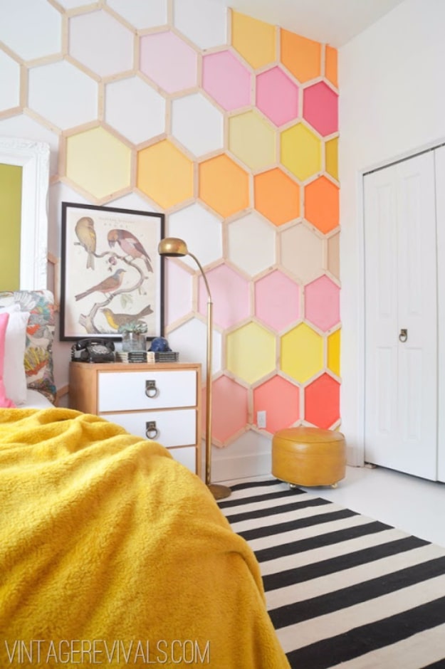 42 DIY Room Decor for Girls - Honeycomb Wall - Awesome Do It Yourself Room Decor For Girls, Room Decorating Ideas, Creative Room Decor For Girls, Bedroom Accessories, Cute Room Decor For Girls 