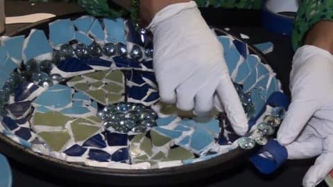 Watch How She Makes This Stunning Mosaic Bird Bath (So Easy!) | DIY Joy Projects and Crafts Ideas