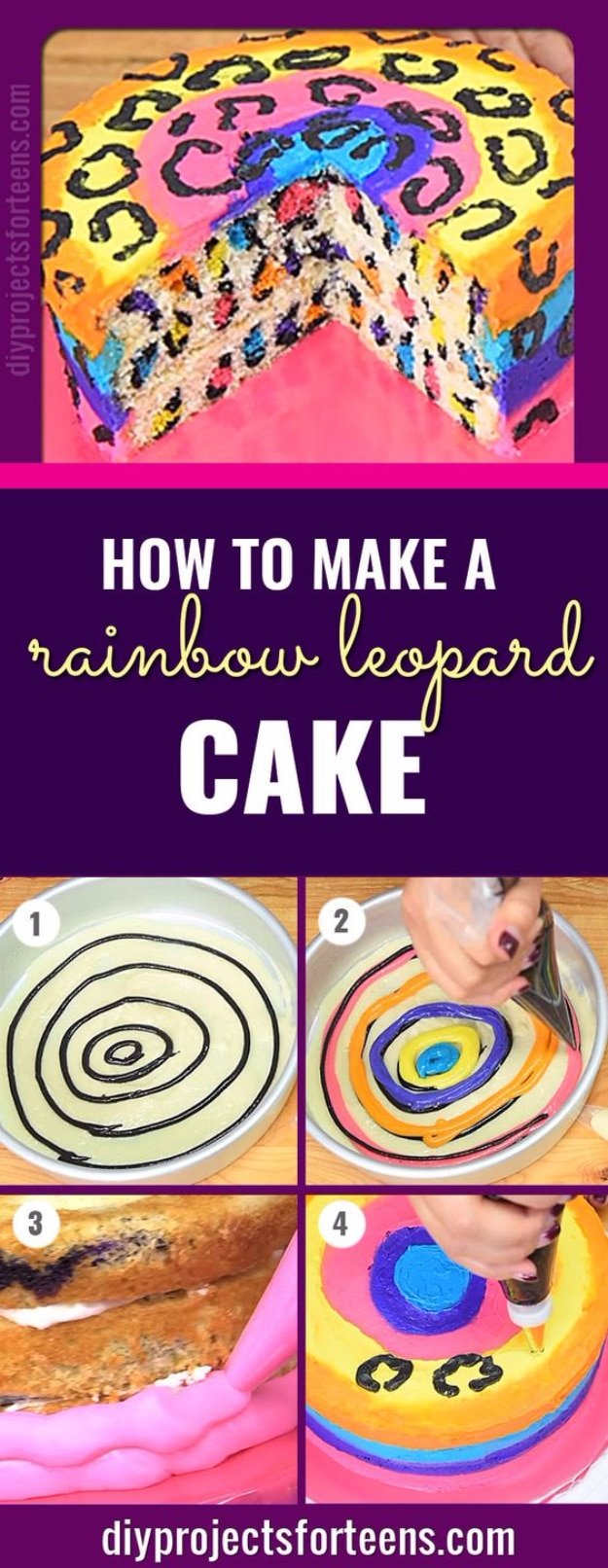 41 Best Homemade Birthday Cake Recipes - Rainbow Leopard Cake - Birthday Cake Recipes From Scratch, Delicious Birthday Cake Recipes To Make, Quick And Easy Birthday Cake Recipes, Awesome Birthday Cake Ideas 