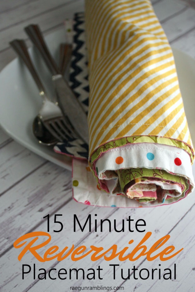 Quick DIY Gifts You Can Sew - Reversible Placemats - Best Sewing Projects for Gift Giving and Simple Handmade Presents - Free Sewing Patterns Easy #sewing #diygifts 