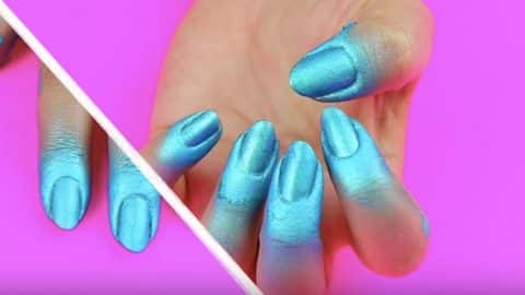 Spray Paint Your Nails To Get One of the Strangest but Coolest Easy Manicure Ideas Ever! | DIY Joy Projects and Crafts Ideas