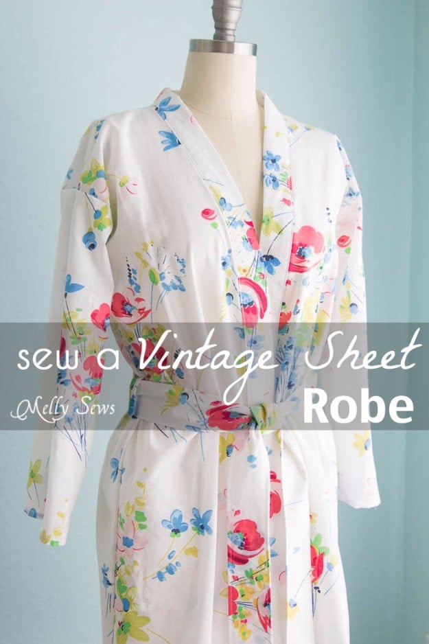 Quick DIY Gifts You Can Sew - Vintage Sheet Robe - Best Sewing Projects for Gift Giving and Simple Handmade Presents - Free Sewing Patterns Easy #sewing #diygifts 