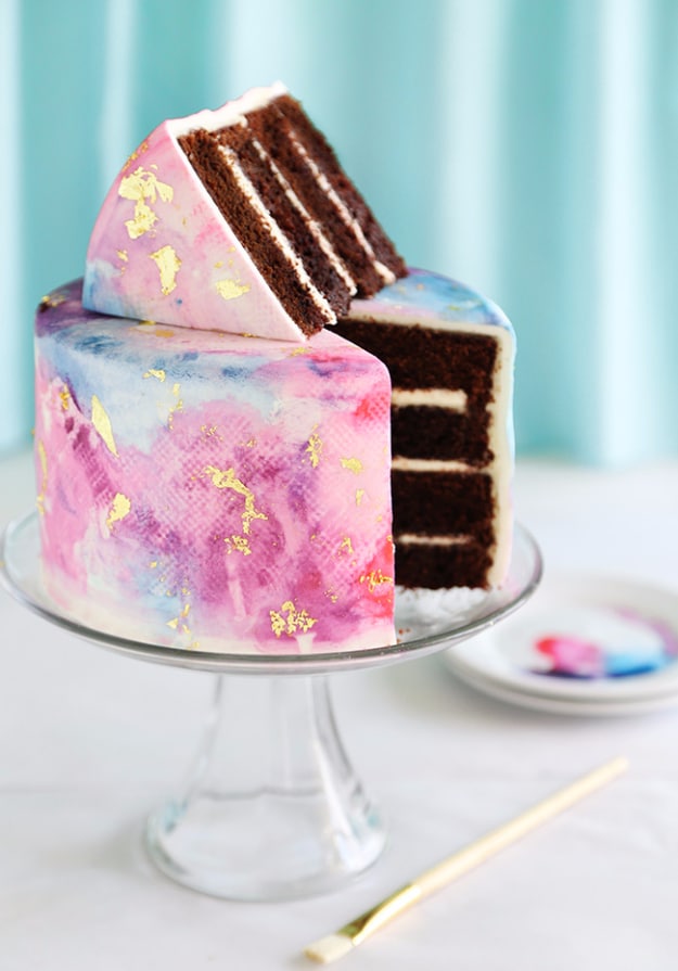 41 Best Homemade Birthday Cake Recipes - Watercolor Graffiti Chocolate Cake - Birthday Cake Recipes From Scratch, Delicious Birthday Cake Recipes To Make, Quick And Easy Birthday Cake Recipes, Awesome Birthday Cake Ideas 