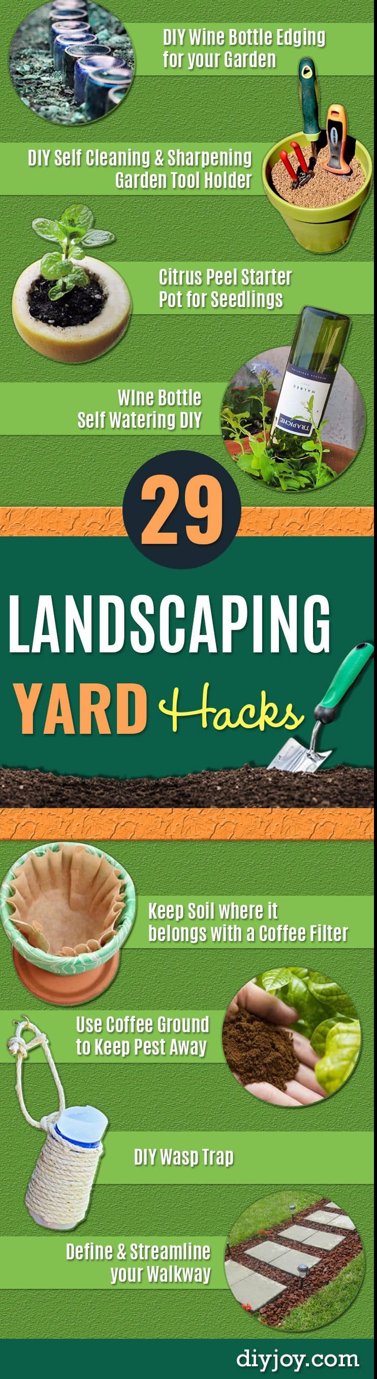 DIY Landscaping Hacks - Easy Ways to Make Your Yard and Home Look Awesome in Fall, Winter, Spring and Fall. Backyard Projects for Beginning Gardeners and Lawns - Tutorials and Step by Step Instructions