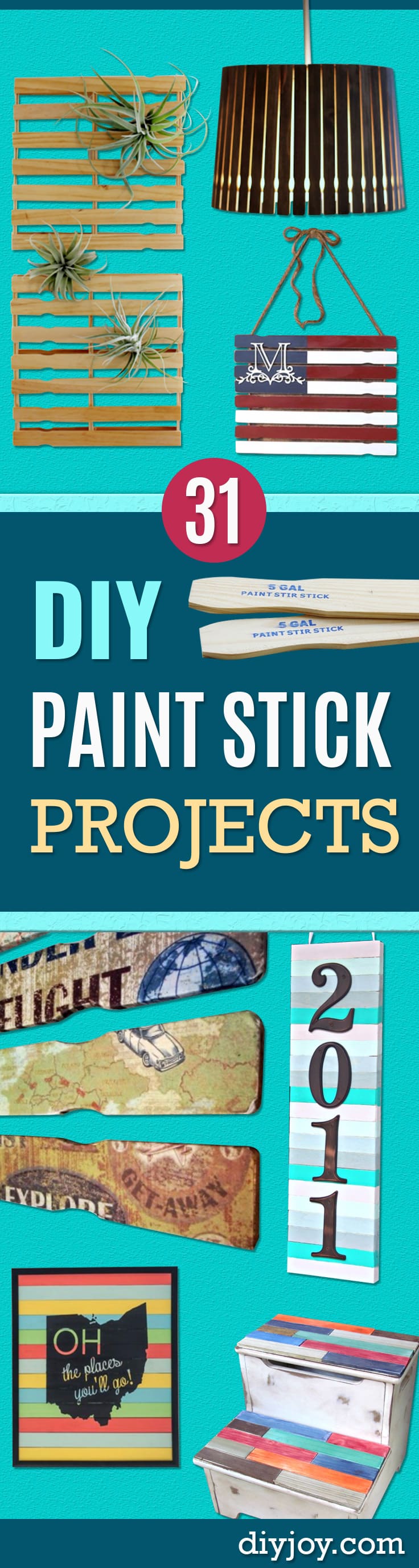 DIY Projects Made With Paint Sticks - Best Creative Crafts, Easy DYI Projects You Can Make With Paint Sticks From The Hardware Store - Cool Paint Stick Crafts 