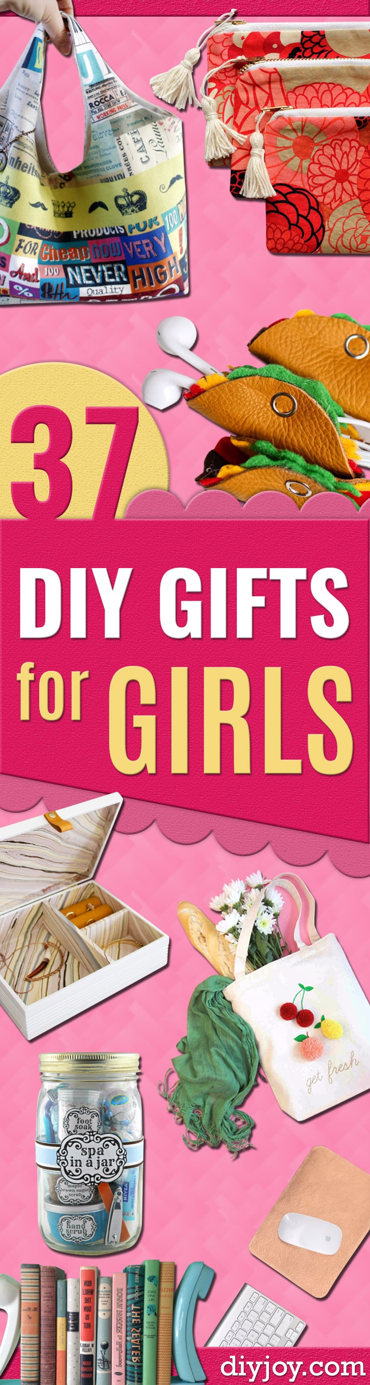 DIY Gifts for Girls - Easy Gift Ideas for Young and Older Girls, Teens and Teenagers - Cool Room and Home Decor for Bedroom, Fashion, Jewelry and Hair Accessories - Cheap Craft Projects To Make For a Girl for Christmas Presents #diy #teencrafts #girlsgifts #christmasgifts