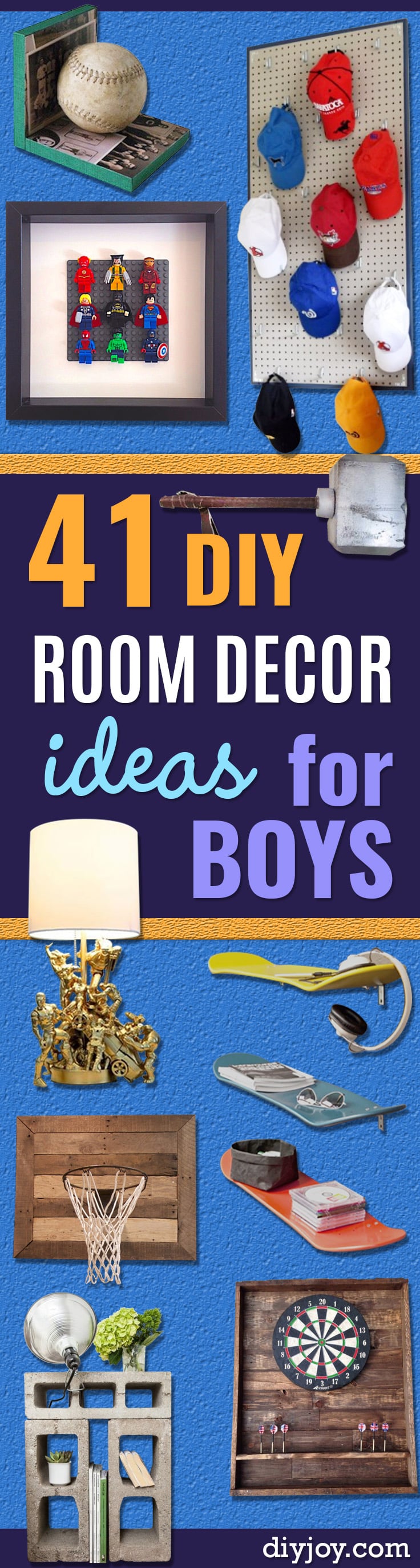 DIY Room Decor for Boys - Best Creative DIY Bedroom Ideas for Boy Rooms - Wall Art, Lamps, Rugs, Lamps, Beds, Bedding and Furniture You Can Make for Teens, Tweens and Teenagers