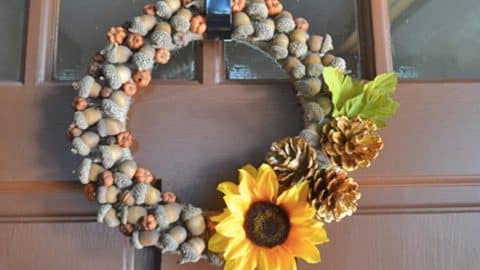 She Takes Advantage Of Nature And Makes This Fabulous Wreath Out Of Acorns (Watch!) | DIY Joy Projects and Crafts Ideas