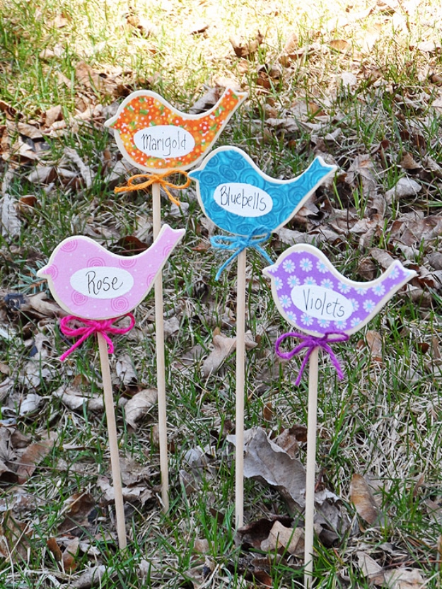 Crafts For Kids To Make At Home - Birdy Flower Markers - Cheap DIY Projects and Fun Craft Ideas for Children - Cute Paper Crafts, Fall and Winter Fun, Things For Toddlers, Babies, Boys and Girls #kidscrafts #crafts #kids