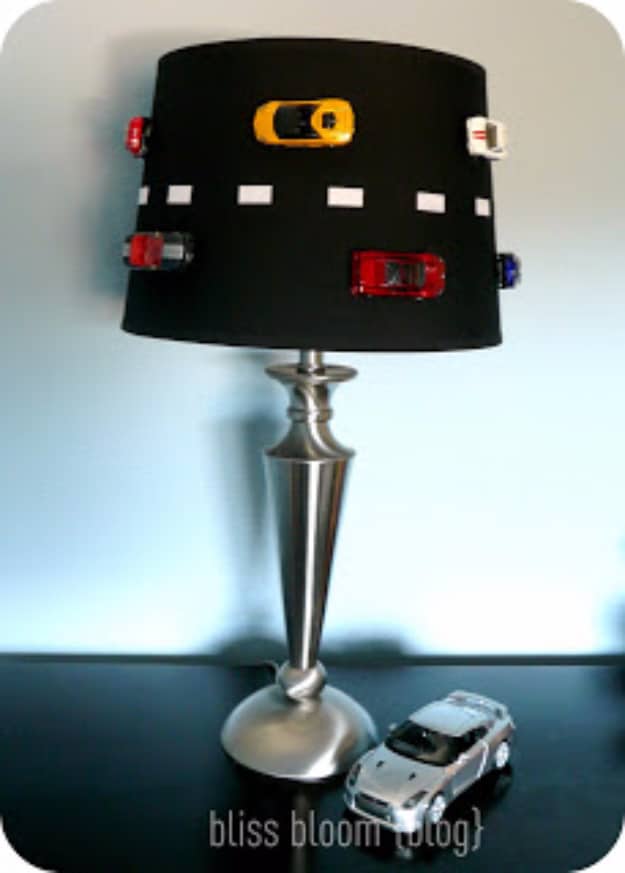 DIY Room Decor for Boys - Car Inspired Lamp - Best Creative Bedroom Ideas for Boy Rooms - Wall Art, Lamps, Rugs, Lamps, Beds, Bedding and Furniture You Can Make for Teens, Tweens and Teenagers #diy #homedecor #boys