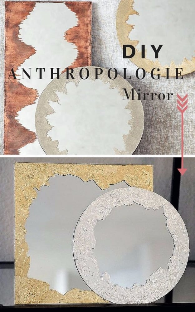 DIY Mirrors - DIY Anthropologie Mirrors - Best Do It Yourself Mirror Projects and Cool Crafts Using Mirrors - Home Decor, Bedroom Decor and Bath Ideas - Step By Step Tutorials With Instructions 