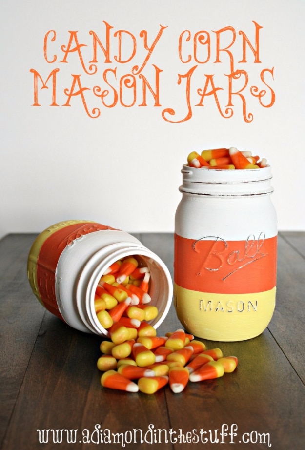 Best DIY Gifts in Mason Jars - DIY Candy Corn Mason Jars - Cute Mason Jar Crafts and Recipe Ideas that Make Great DIY Christmas Presents for Friends and Family - Gifts for Her, Him, Mom and Dad - Gifts in A Jar #diygifts #christmas