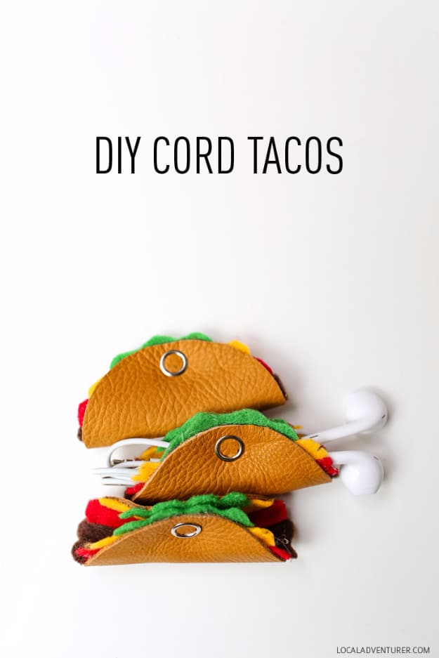 Easy DIY Gifts for Girls - DIY Cord Tacos -Cute Crafts for a Girl Gift Idea - DIY Projects DYI Christmas Gifts Ideas for Young and Older Girls, Teens and Teenagers - Awesome Room and Home Decor for Bedroom, Fashion, Jewelry and Hair Accessories - Cheap Craft Projects To Make For a Girl for Christmas Presents