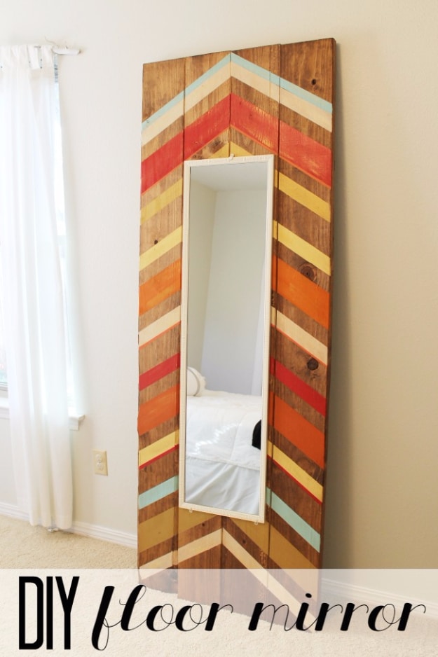 DIY Mirrors - DIY Full Length Floor Mirror - Best Do It Yourself Mirror Projects and Cool Crafts Using Mirrors - Home Decor, Bedroom Decor and Bath Ideas - Step By Step Tutorials With Instructions 