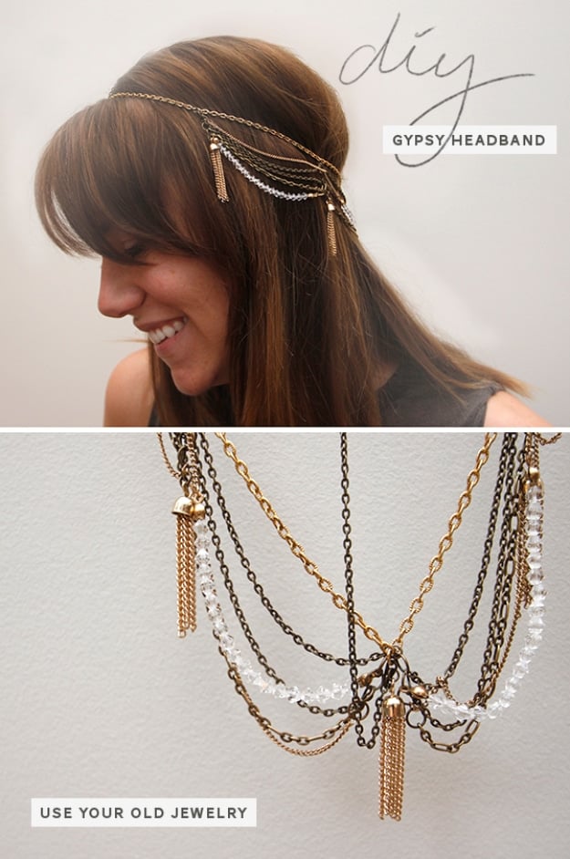 Jewelry DIY Gifts for Girls - DIY Gypsy Chain Headband - Cute Crafts and DIY Projects that Make Cool DYI Gift Ideas for Young and Older Girls, Teens and Teenagers - Awesome Room and Home Decor for Bedroom, Fashion, Jewelry and Hair Accessories - Cheap Craft Projects To Make For a Girl -DIY Christmas Presents for Tweens #diygifts #girlsgifts