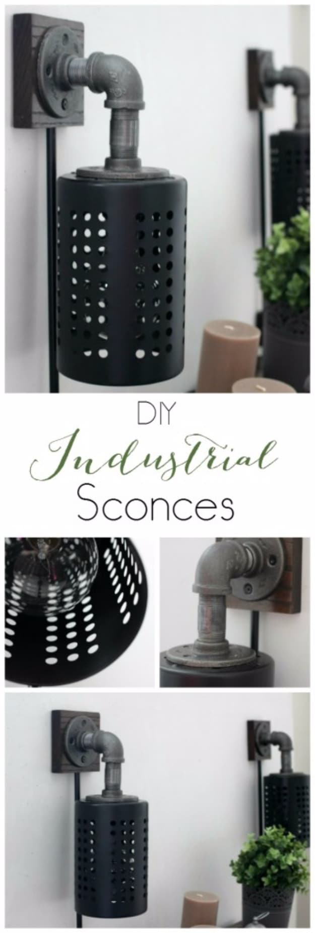 Best IKEA Hacks and DIY Hack Ideas for Furniture Projects and Home Decor from IKEA - DIY Industrial Sconces - Creative IKEA Hack Tutorials for DIY Platform Bed, Desk, Vanity, Dresser, Coffee Table, Storage and Kitchen, Bedroom and Bathroom Decor #ikeahacks #diy