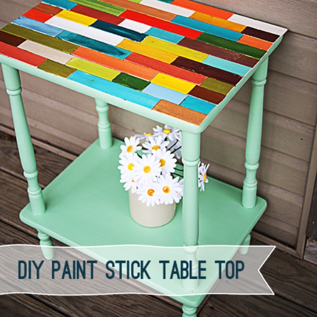 DIY Projects Made With Paint Sticks - DIY Paint Stick Table Top - Best Creative Crafts, Easy DYI Projects You Can Make With Paint Sticks From The Hardware Store - Cool Paint Stick Crafts and Furniture Project Tutorials #diy