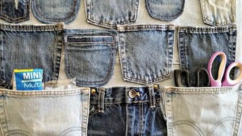 How to Turn Old Jeans Into A Wall Organizer | DIY Joy Projects and Crafts Ideas