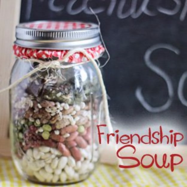Best DIY Gifts in Mason Jars - Friendship Soup Jar - Cute Mason Jar Crafts and Recipe Ideas that Make Great DIY Christmas Presents for Friends and Family - Gifts for Her, Him, Mom and Dad - Gifts in A Jar #diygifts #christmas