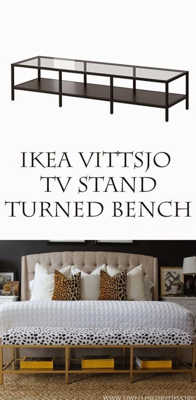 Best IKEA Hacks and DIY Hack Ideas for Furniture Projects and Home Decor from IKEA - Gold Upholstered Bench Tutorial - Creative IKEA Hack Tutorials for DIY Platform Bed, Desk, Vanity, Dresser, Coffee Table, Storage and Kitchen, Bedroom and Bathroom Decor #ikeahacks #diy