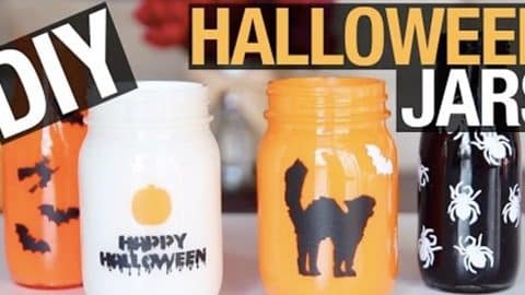 DIY Halloween Mason Jars Hold Candy Or Tea Lights | DIY Joy Projects and Crafts Ideas