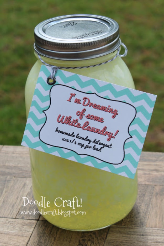 Best DIY Gifts in Mason Jars - Homemade Laundry Soap - Cute Mason Jar Crafts and Recipe Ideas that Make Great DIY Christmas Presents for Friends and Family - Gifts for Her, Him, Mom and Dad - Gifts in A Jar #diygifts #christmas