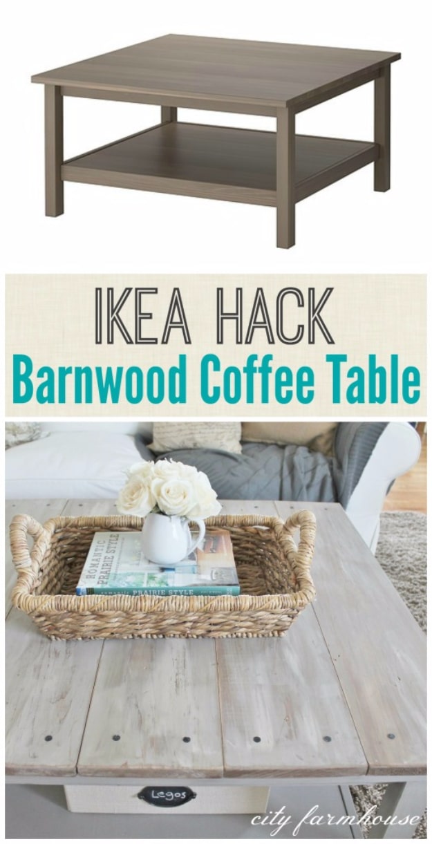 Best IKEA Hacks and DIY Hack Ideas for Furniture Projects and Home Decor from IKEA - IKEA Hacked Barnboard Coffee Table - Creative IKEA Hack Tutorials for DIY Platform Bed, Desk, Vanity, Dresser, Coffee Table, Storage and Kitchen, Bedroom and Bathroom Decor #ikeahacks #diy