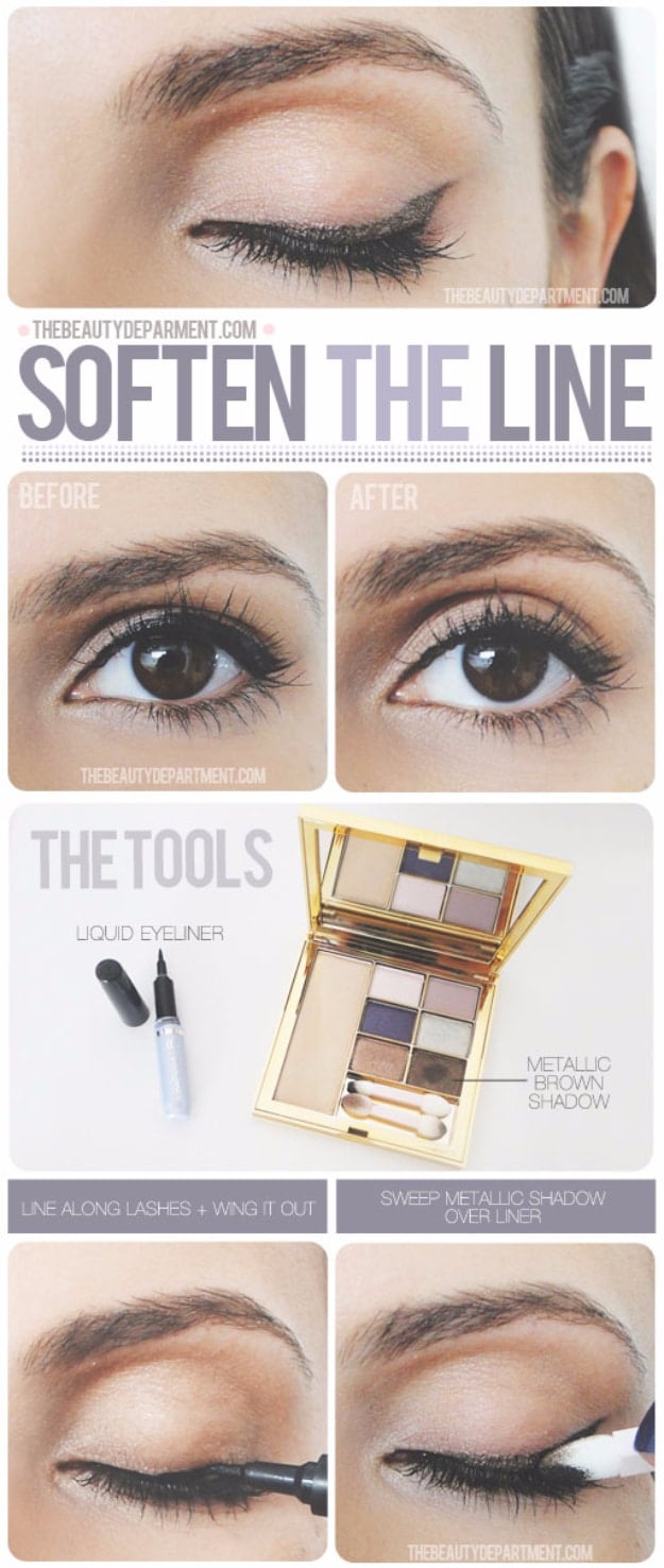 DIY Beauty Hacks - Make A Softer Line - Cool Tips for Makeup, Hair and Nails - Step by Step Tutorials for Fixing Broken Makeup, Eye Shadow, Mascara, Foundation - Quick Beauty Ideas for Best Looks in A Hurry #beautyhacks #makeup