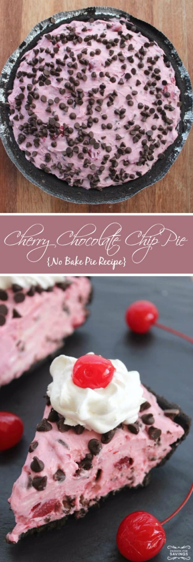 Best Pie Recipes - No Bake Cherry Chocolate Chip Pie - Easy Pie Recipes From Scratch for Pecan, Apple, Banana, Pumpkin, Fruit, Peach and Chocolate Pies. Yummy Graham Cracker Crusts and Homemade Meringue #recipes #dessert
