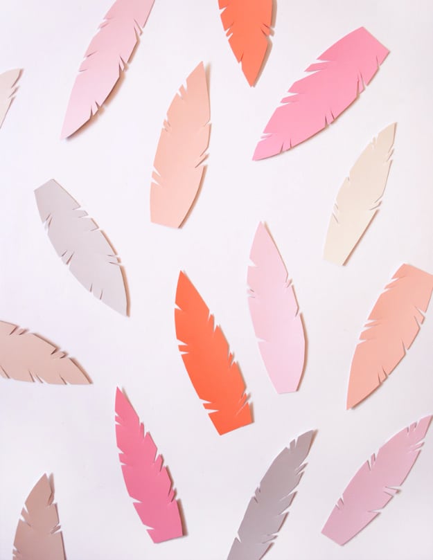 DIY Projects Made With Paint Chips - Paint Chip Feather - Best Creative Crafts, Easy DYI Projects You Can Make With Paint Chips - Cool Paint Chip Crafts and Project Tutorials - Crafty DIY Home Decor Ideas That Make Awesome DIY Gifts and Christmas Presents for Friends and Family #diy #crafts #paintchip #cheapcrafts