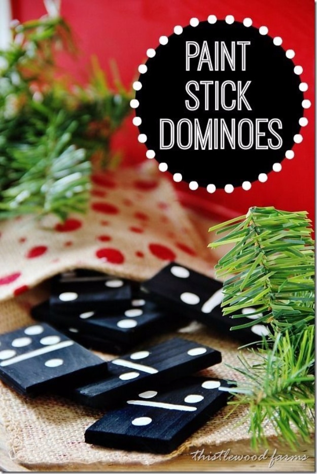 DIY Projects Made With Paint Sticks - Paint Stick Dominoes - Best Creative Crafts, Easy DYI Projects You Can Make With Paint Sticks From The Hardware Store - Cool Paint Stick Crafts and Furniture Project Tutorials #diy