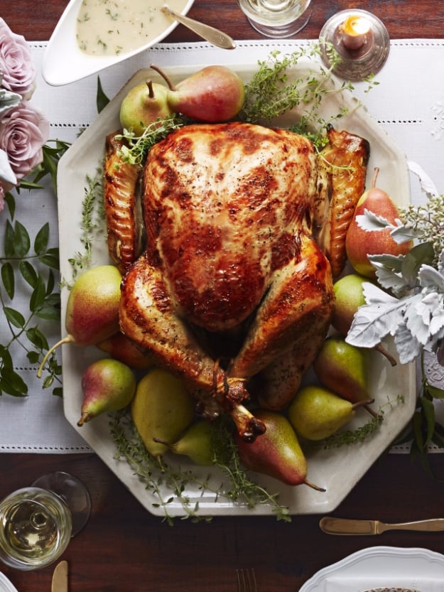 Best Thanksgiving Dinner Recipes -Pear-Thyme Brined Turkey - Easy DIY Desserts, Sides, Sauces, Main Courses, Vegetables, Pie and Side Dishes. Simple Gravy, Cranberries, Turkey and Pies With Step by Step Tutorials