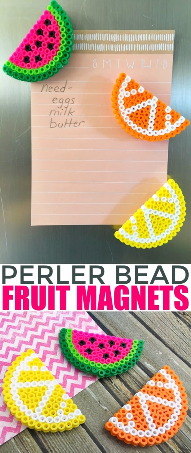 Fruit Perler Bead Magnets - Frugal Mom Eh!