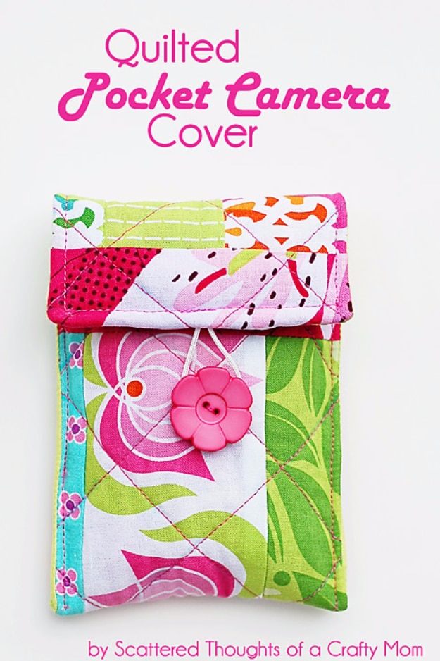  Best Quilting Projects for DIY Gifts - Quilted Pocket Camera Cover - Things You Can Quilt and Sew for Friends, Family and Christmas Gift Ideas - Easy and Quick Quilting Patterns for Presents To Give At Holidays, Birthdays and Baby Gifts. Step by Step Tutorials and Instructions 