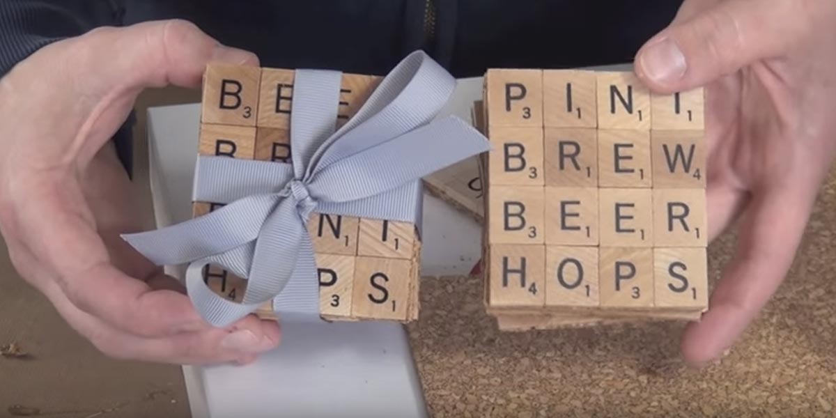 She Makes These Cool Scrabble Coasters To Give As Unique And Fun Gifts (Easy!) | DIY Joy Projects and Crafts Ideas