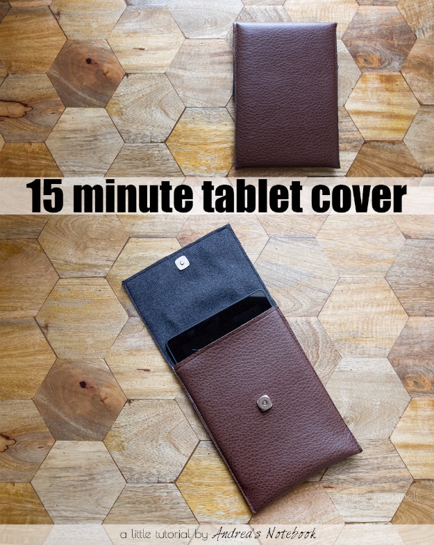 DIY Gifts for Dad - Simple Leather Tablet Case - Best Craft Projects and Gift Ideas You Can Make for Your Father - Last Minute Presents for Birthday and Christmas - Creative Photo Projects, Gift Card Holders, Gift Baskets and Thoughtful Things to Give Fathers and Dads #diygifts #dad #dadgifts #fathersday