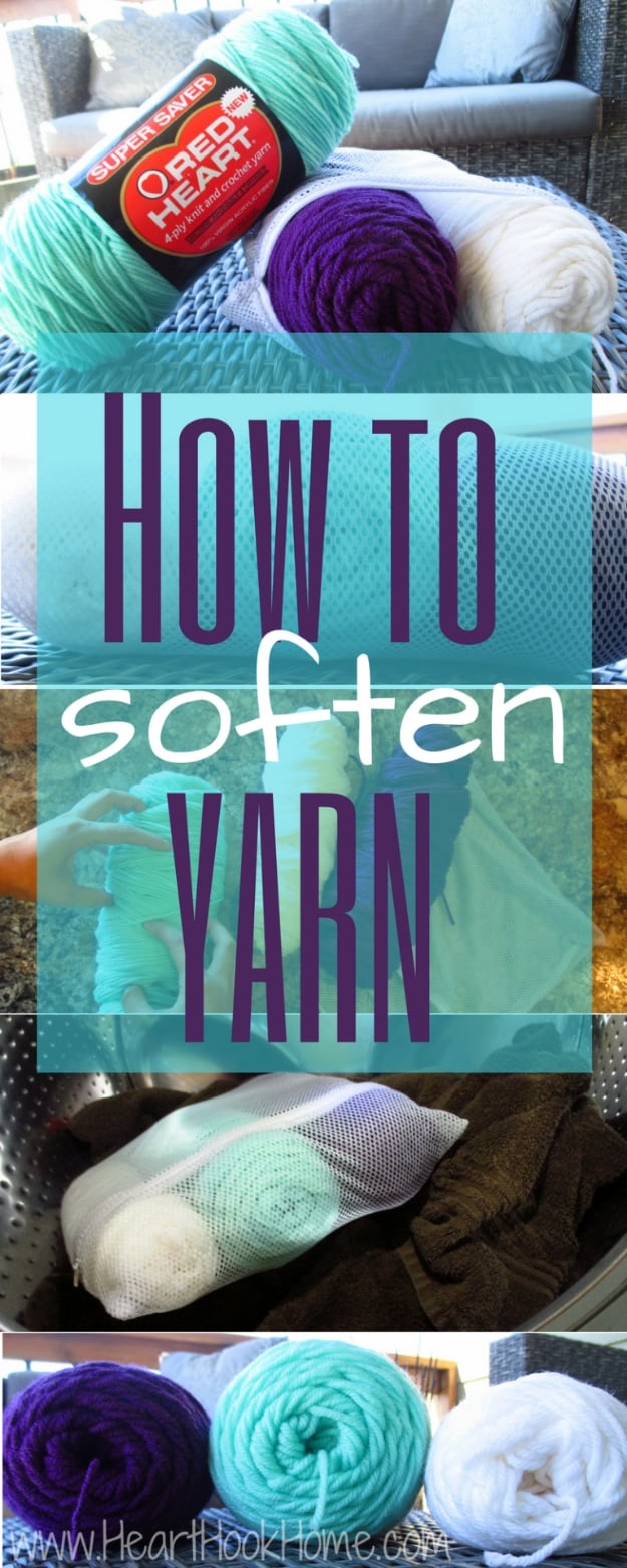 DIY Crafting Hacks - Soften Economical or Scratchy Yarn - Easy Crafting Ideas for Quick DIY Projects - Awesome Creative, Crafty Ways for Dollar Store, Organizing, Yarn, Scissors and Pom Poms 