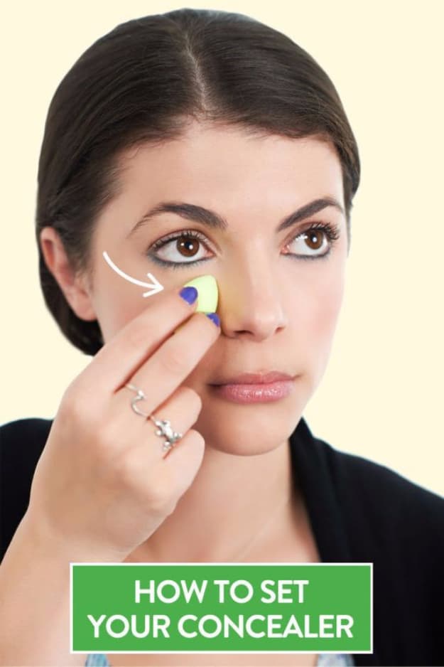 DIY Beauty Hacks - Stop Under Eye Concealer Creasing - Cool Tips for Makeup, Hair and Nails - Step by Step Tutorials for Fixing Broken Makeup, Eye Shadow, Mascara, Foundation - Quick Beauty Ideas for Best Looks in A Hurry #beautyhacks #makeup