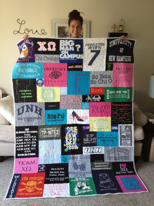 DIY Gifts for Dad - T-Shirt Quilt For Dad - Best Craft Projects and Gift Ideas You Can Make for Your Father - Last Minute Presents for Birthday and Christmas - Creative Photo Projects, Gift Card Holders, Gift Baskets and Thoughtful Things to Give Fathers and Dads #diygifts #dad #dadgifts #fathersday