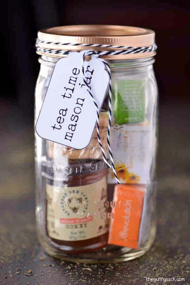 DIY MasBest DIY Gifts in Mason Jars - Tea Time Mason Jar Gifts - Cute Mason Jar Crafts and Recipe Ideas that Make Great DIY Christmas Presents for Friends and Family - Gifts for Her, Him, Mom and Dad - Gifts in A Jar #diygifts #christmason Jar Gifts - Gift In A Jar Ideas- Cute Mason Jar Crafts and Recipe Ideas that Make Great DIY Christmas Presents for Friends and Family - Gifts for Her, Him, Mom and Dad - Easy Gift in A Jar - Tea Time Mason Jar Gifts