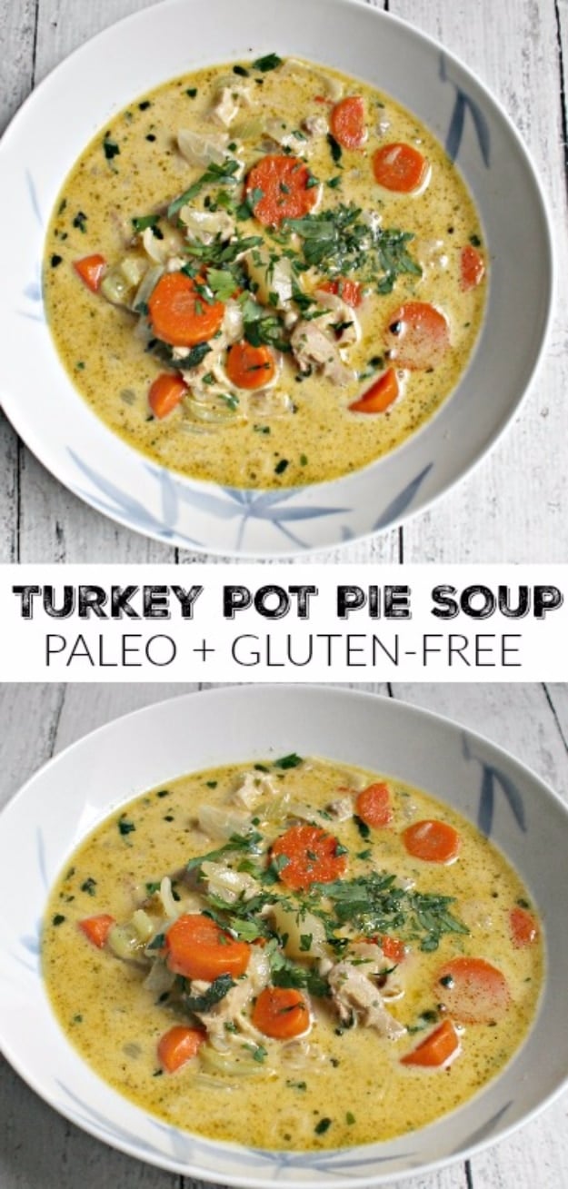 Best Thanksgiving Dinner Recipes - Turkey Pot Pie Soup - Easy DIY Desserts, Sides, Sauces, Main Courses, Vegetables, Pie and Side Dishes. Simple Gravy, Cranberries, Turkey and Pies With Step by Step Tutorials
