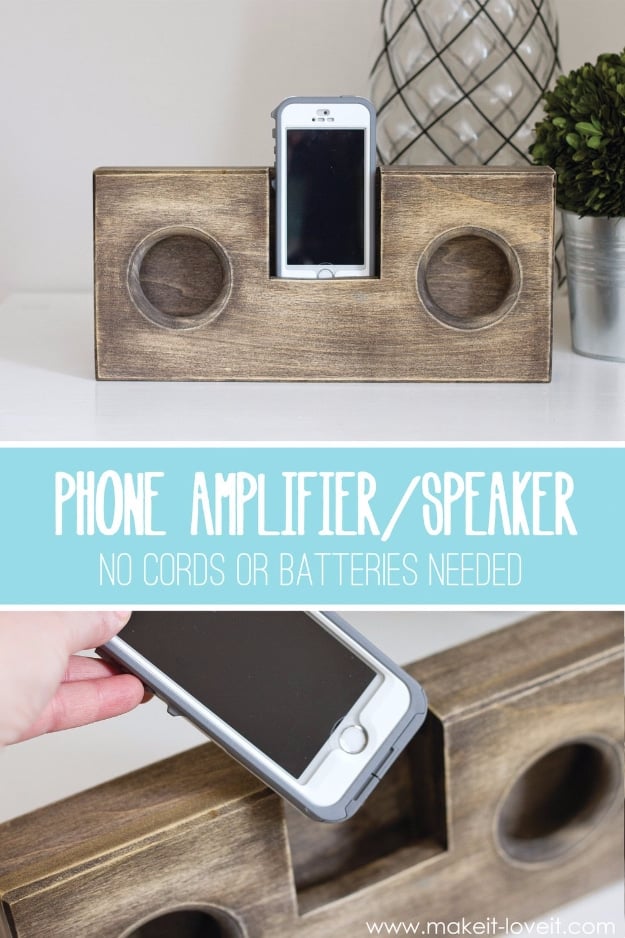 Rustic Home DIY Gifts for Dad - Wooden Phone Amplifier - Best Craft Projects and Gift Ideas You Can Make for Your Father - Last Minute Presents for Birthday and Christmas - Creative Photo Projects, Gift Card Holders, Gift Baskets and Thoughtful Things to Give Fathers and Dads #diygifts #dad #dadgifts #fathersday