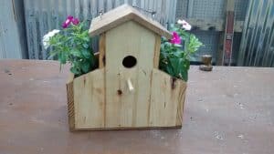 Watch How He Makes This Cool Pallet Bird House And How He Adds Special Planters!