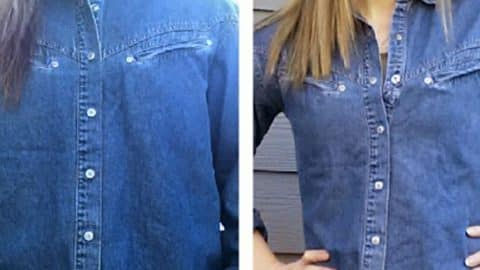 She Shows Us How To Alter A Men’s Shirt To A Woman’s Shape And It’s So Easy! | DIY Joy Projects and Crafts Ideas