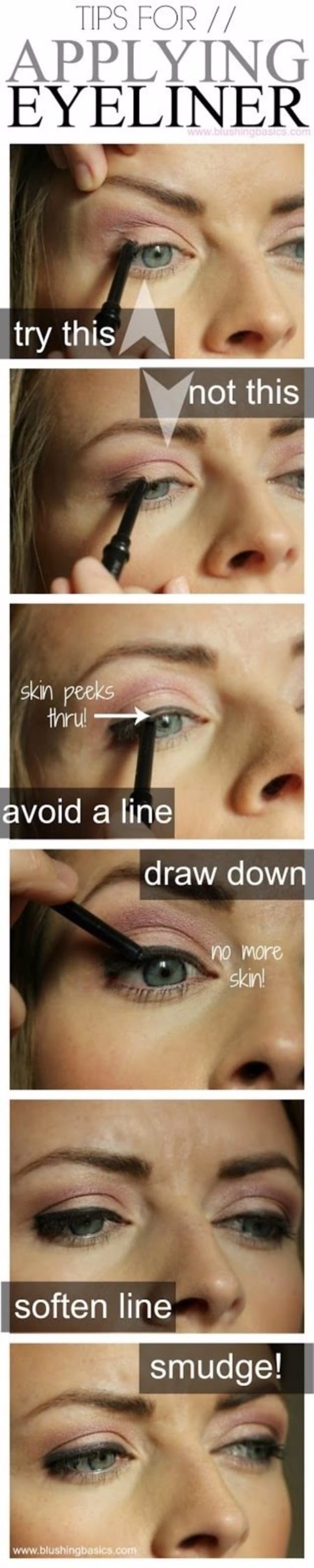 Cool DIY Makeup Hacks for Quick and Easy Beauty Ideas - Apply Eyeliner The Right Way - How To Fix Broken Makeup, Tips and Tricks for Mascara and Eye Liner, Lipstick and Foundation Tutorials - Fast Do It Yourself Beauty Projects for Women 