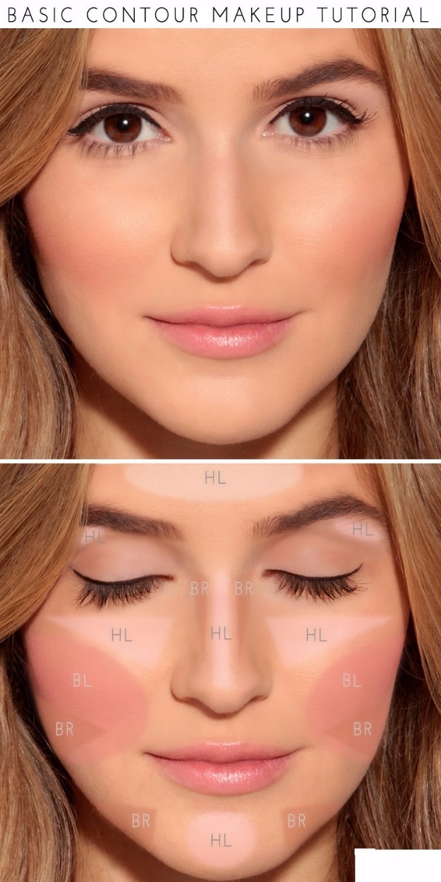 Cool DIY Makeup Hacks for Quick and Easy Beauty Ideas - Basic Contour Makeup - How To Fix Broken Makeup, Tips and Tricks for Mascara and Eye Liner, Lipstick and Foundation Tutorials - Fast Do It Yourself Beauty Projects for Women 