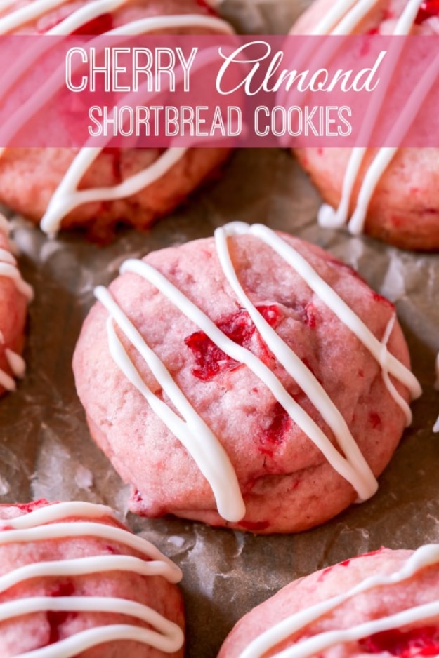 Easy Christmas Cookie Recipes - Cherry Almond Shortbread Cookie Recipe - Easy Decorated Holiday Cookies - Candy Cookie Recipes Ideas for Kids - Traditional Favorites and Gluten Free and Healthy Versions - Quick No Bake Cookies and Last Minute Desserts for the Holiday