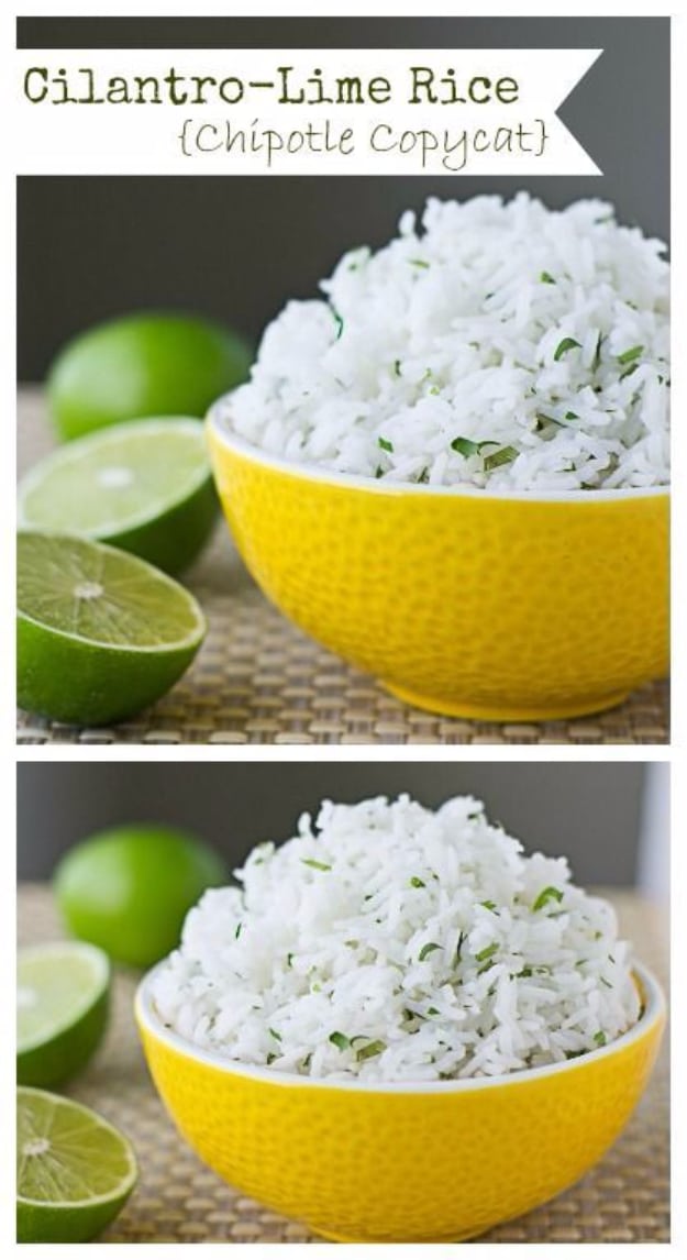  Best Copycat Recipes From Top Restaurants - Chipotle Cilantro Lime Rice - Awesome Recipe Knockoffs and Recipe Ideas from Chipotle Restaurant, Starbucks, Olive Garden, Cinabbon, Cracker Barrel, Taco Bell, Cheesecake Factory, KFC, Mc Donalds, Red Lobster, Panda Express #recipes #copycat #dinnerideas 