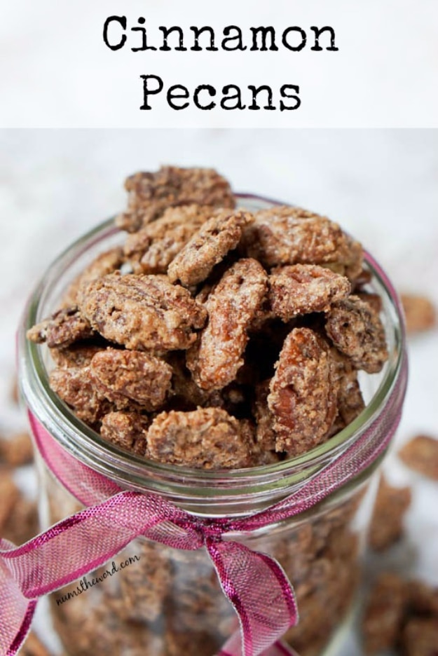  DIY Gifts for Friends - Christmas Gift Idea for Neighbor - - Cinnamon Pecans - Cute Mason Jar Crafts, Gift Baskets and Cheap and Easy Gift Ideas to Make for Friends - Do It Yourself Projects You Can Sew and Craft That Make Awesome DIY Gifts and Homemade Christmas Presents #diygifts #christmasgifts #xmasgifts